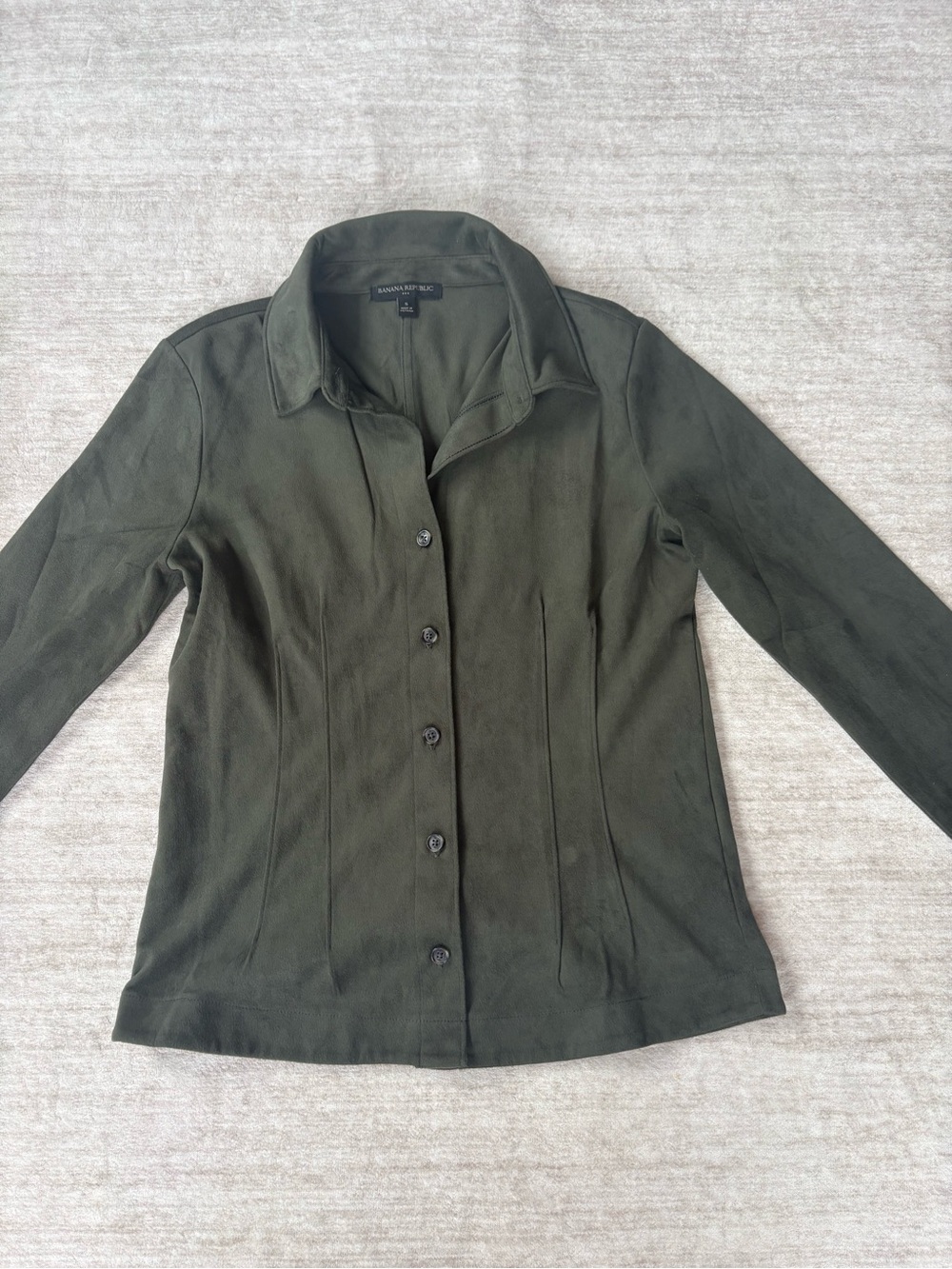 Banana Republic Green Button Down Shirt Size Small Soft Velvety